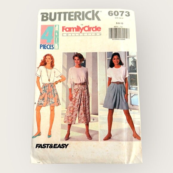 Vintage 1990s Butterick Sewing Pattern 6073 Misses Split Skirt Size 6-10 - Picture 1 of 2